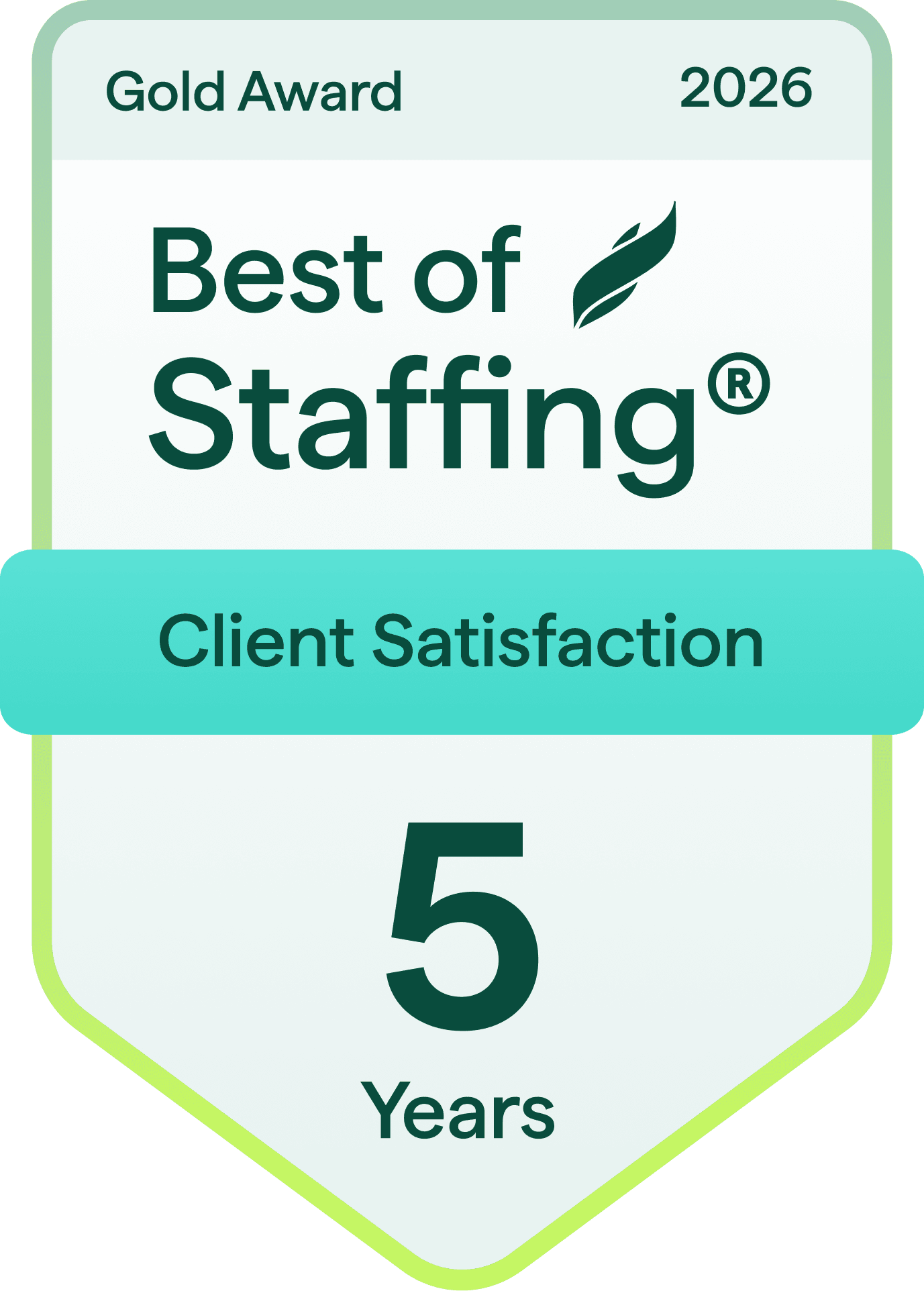 2026 Best of Staffing Client 5 Year Gold